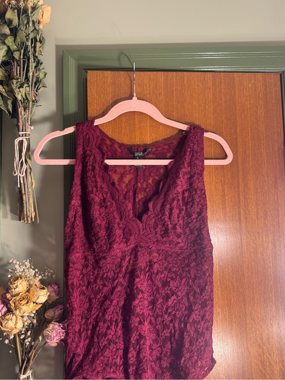 Streetwear Society Lace Bodysuit Burgundy